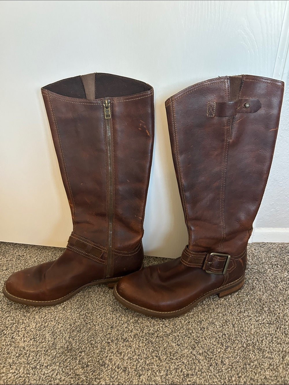 Timberland Brown Leather Knee-High Riding Boots